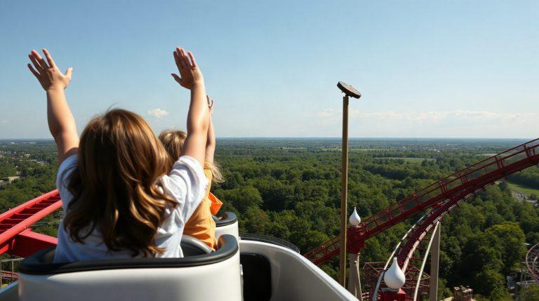 Famille dans un parc d'attractions en Belgique