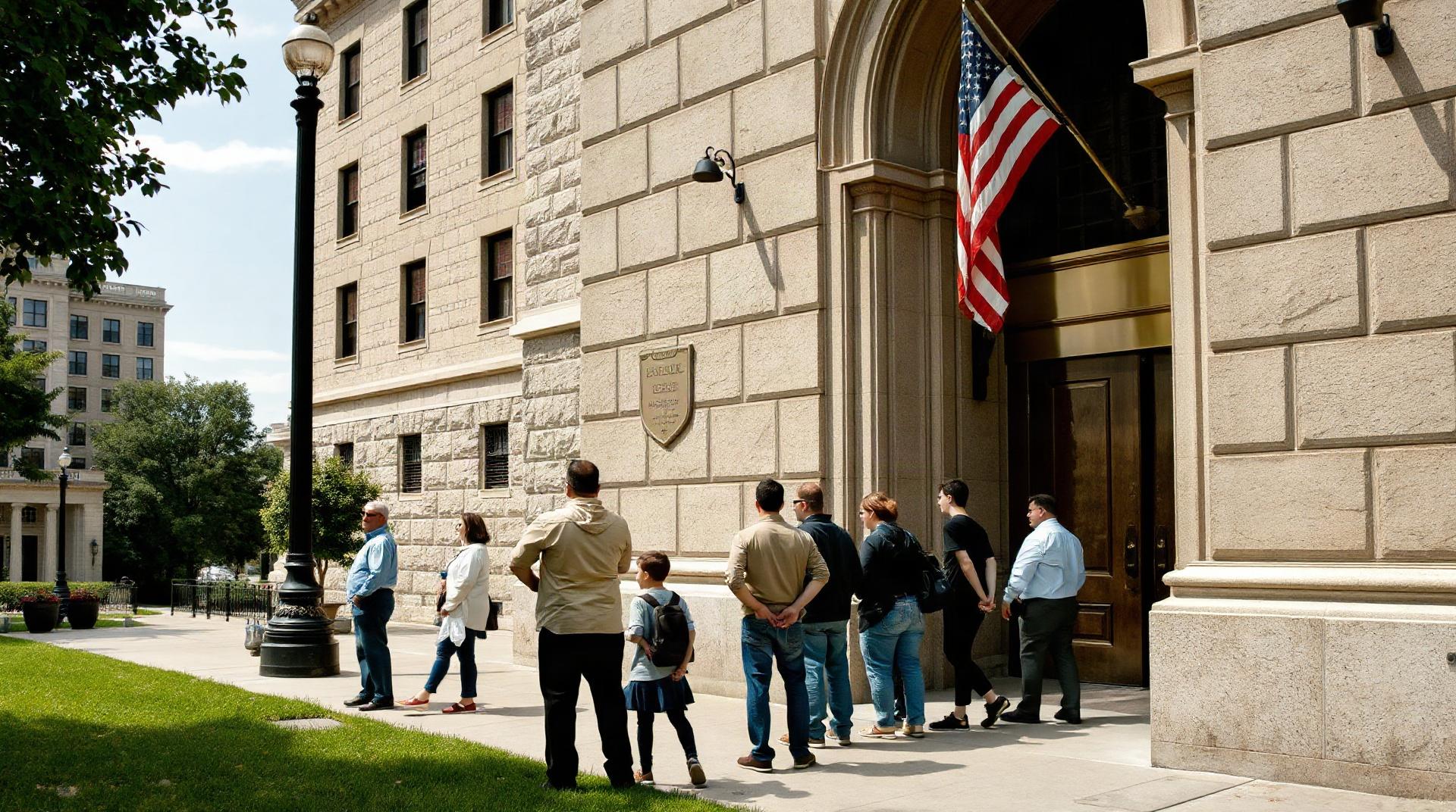 File d'attente devant un consulat américain