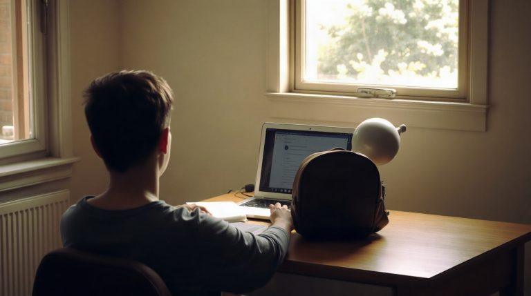 Voyageur consultant sa demande ESTA sur ordinateur portable