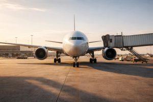Avion long-courrier sur le tarmac de Roissy avant un vol vers les Antilles