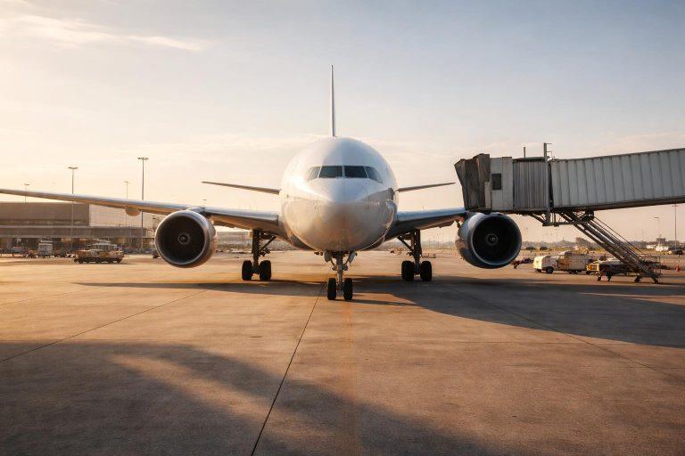 Avion long-courrier sur le tarmac de Roissy avant un vol vers les Antilles