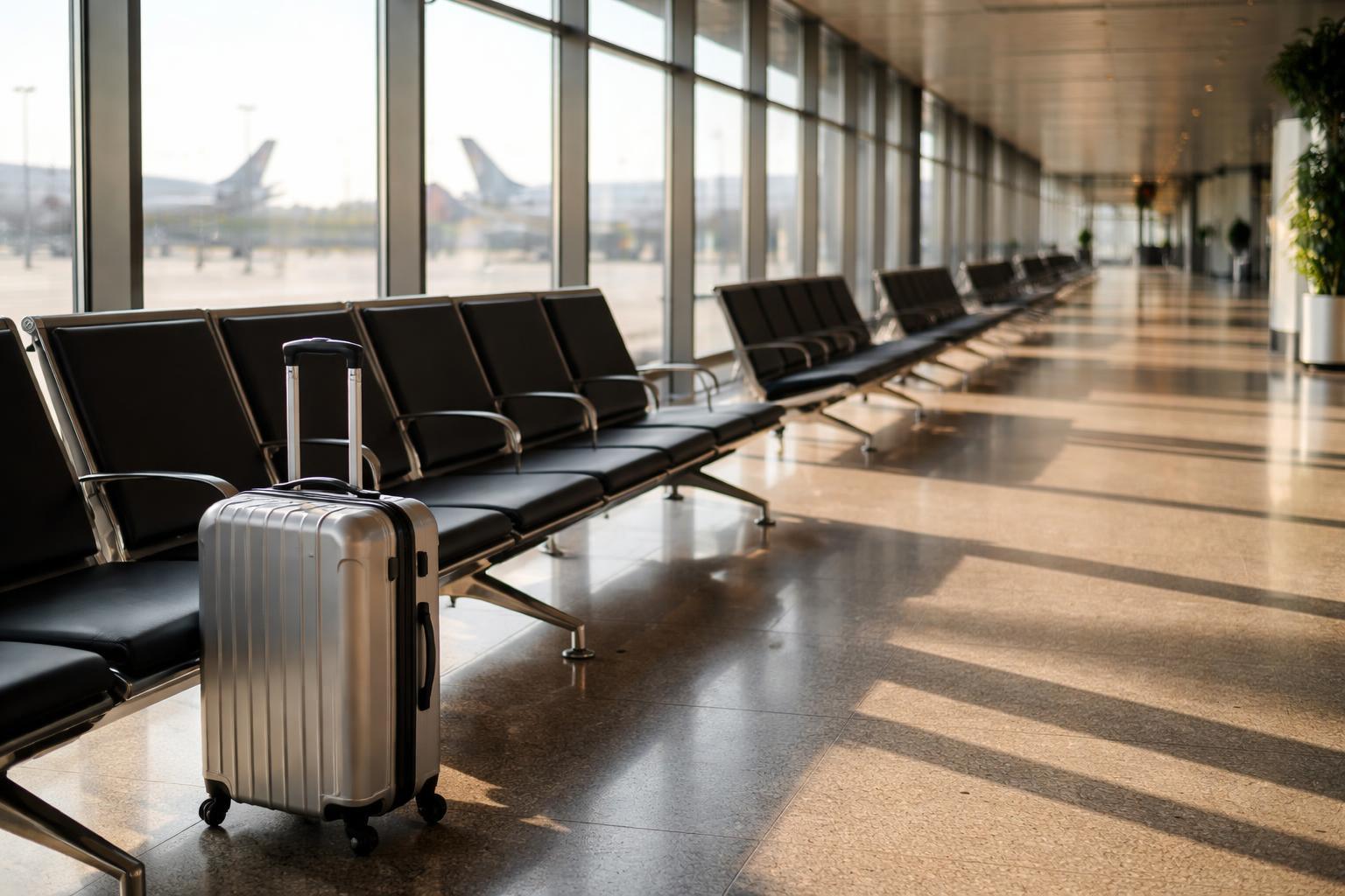 Hall de départ de l'aéroport d'Orly avec voyageurs en attente d'embarquement